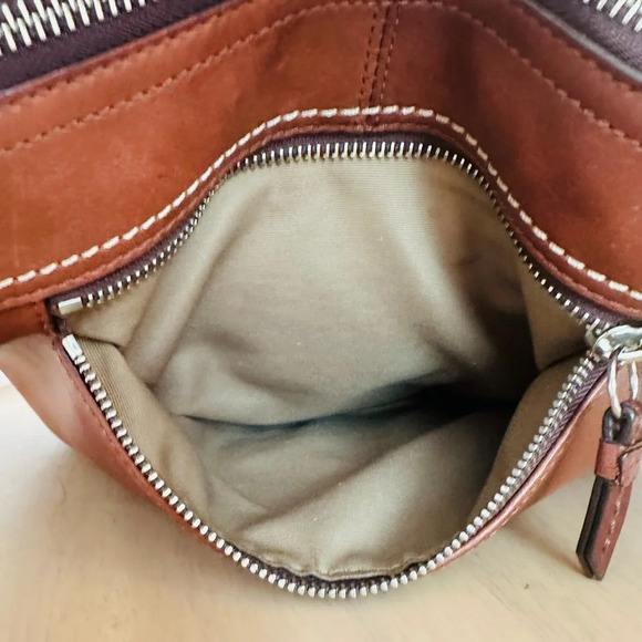 COACH ~ Rich brown leather bag with silver-tone hardware No G0973 circa Y2K - Picture 9 of 14